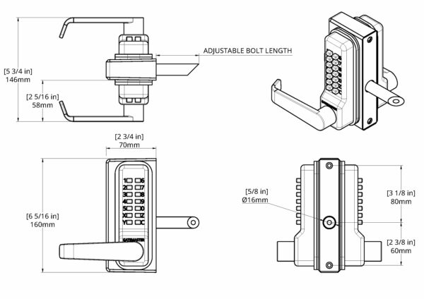 Superlock 2.0 Digital Code Gate Lock | Lever Handle | Double-Sided - Image 3