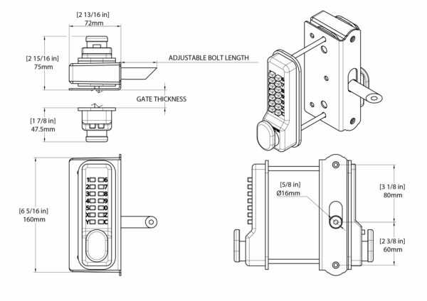 Superlock 2.0 Code Gate Lock for Wooden Gates | Single-Sided - Image 6
