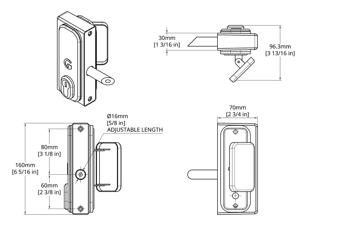 Superlock 2.0 Keyed Gate Lock | Quick-Exit Push Pad | Key Entry - Image 6