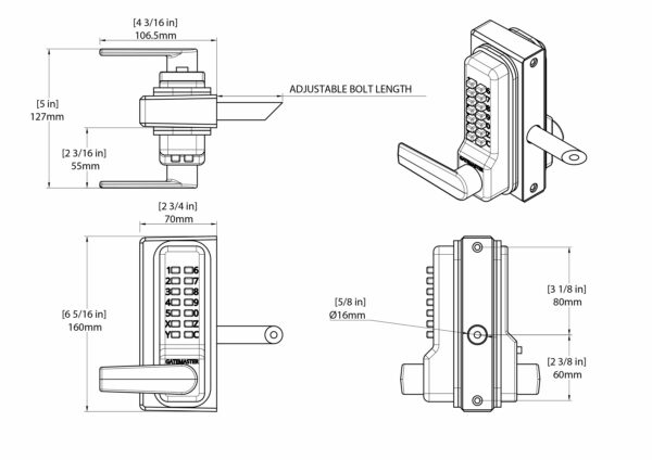 Superlock 2.0 Code Gate Lock | RapidReset Keypad Entry - Image 5