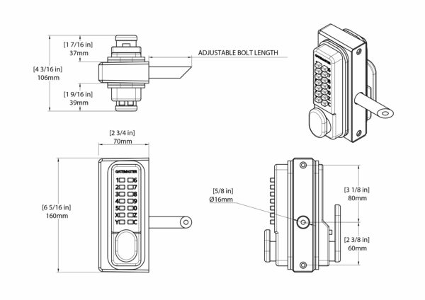 Superlock 2.0 Digital Code Gate Lock | Single-Sided Keypad - Image 6