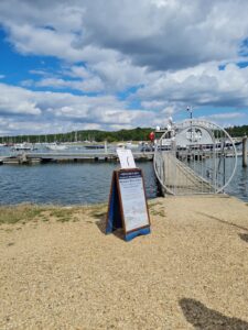 marine grade corrosion resistant lock on gate at boat yard marina