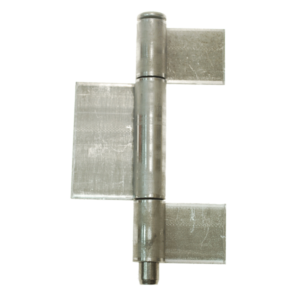 Flag hinge with three part pressed flags and removable pin in steel