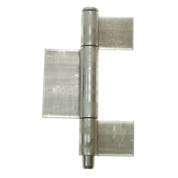Flag hinge with three part pressed flags and removable pin in steel