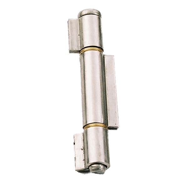3 part pressed hinge in stainless steel with brass washers between each part