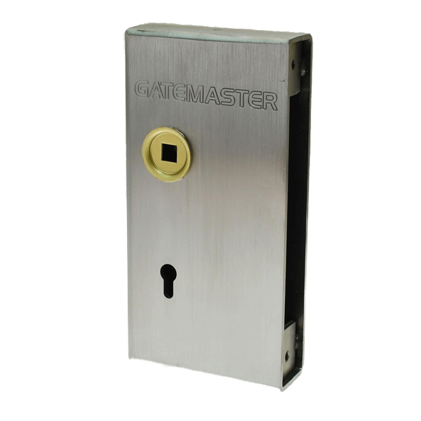 Rectangular metal lock case for welded in 5 lever sashlock with hole for cylinder and handles