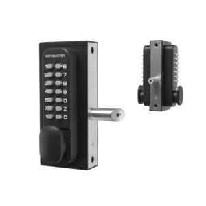 Double sided keypad lock with code for metal gates 