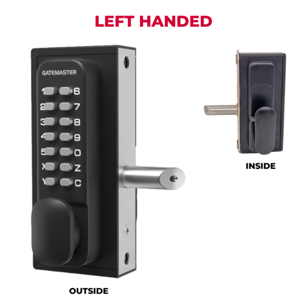 left handed lock for metal gates with keypad