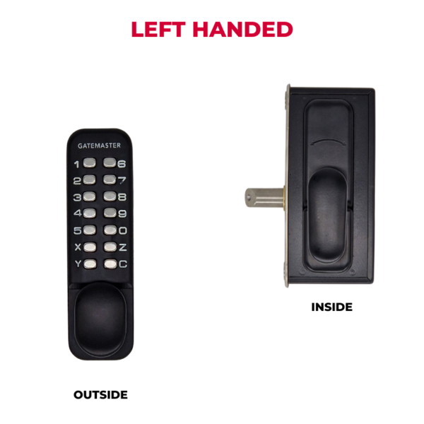 left handed digital gate lock with code for wooden gate