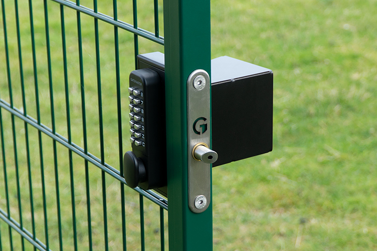 digital gate lock with gate shroud