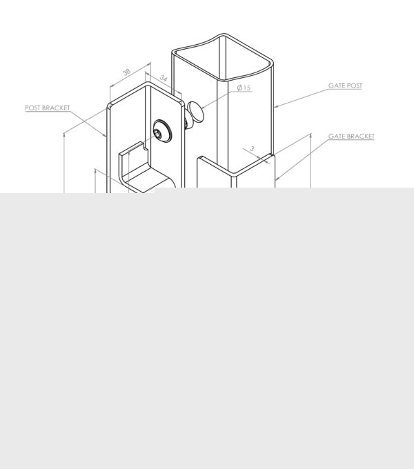 Technical drawing of security lock keep