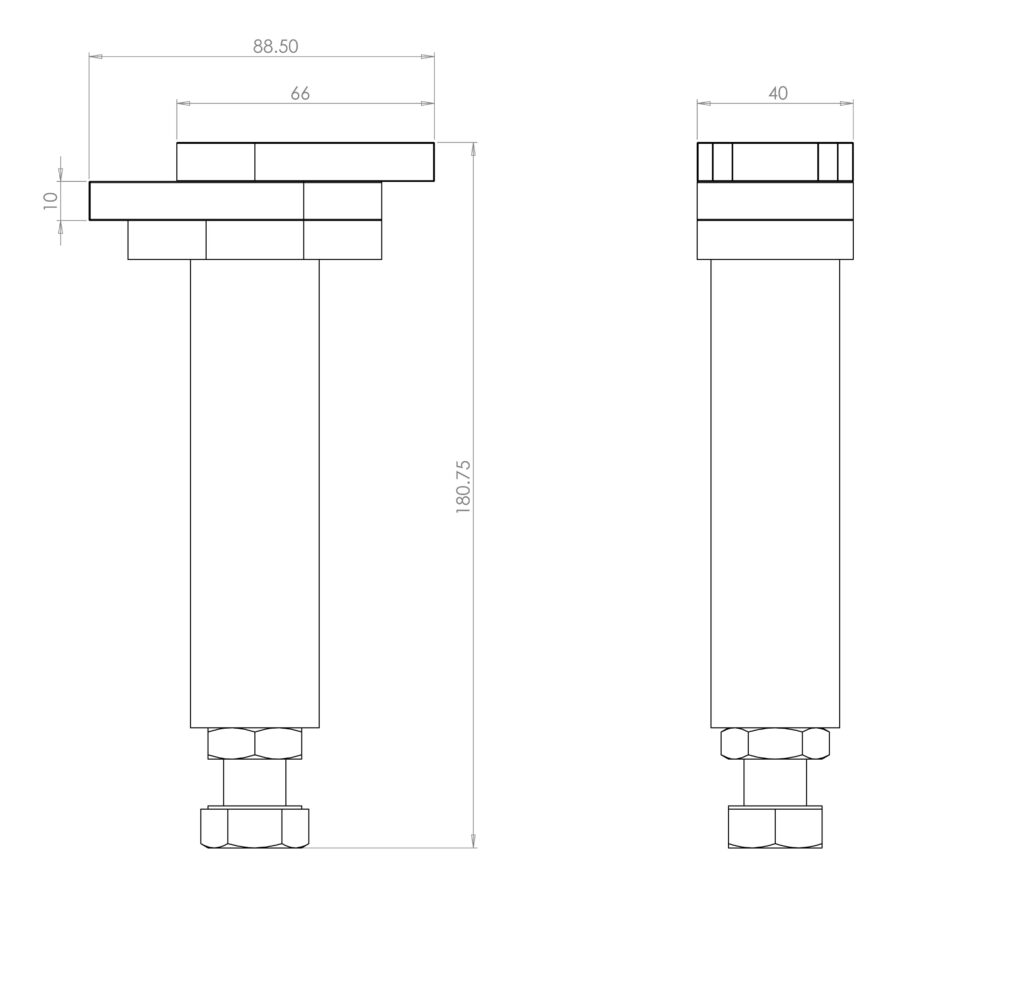 Drawing of gate closing hinge kit