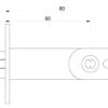 Technical drawing of double keypad digital lock