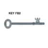 Fire brigade key with text above "KEY FB2"