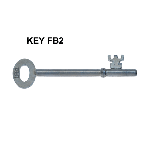Fire brigade key with text above "KEY FB2"