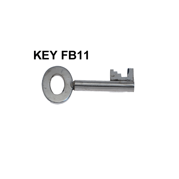 Short fire brigade key with text above "KEY FB11"