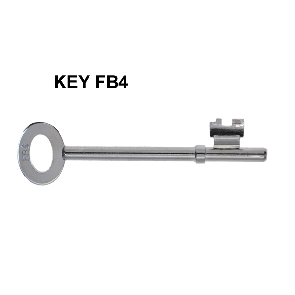 Fire brigade key. Text above saying: "Key FB4"