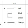 Electrical diagram of wiring for electro maglock system. From left to right: 12V overview, 24V overview and lock status sensor