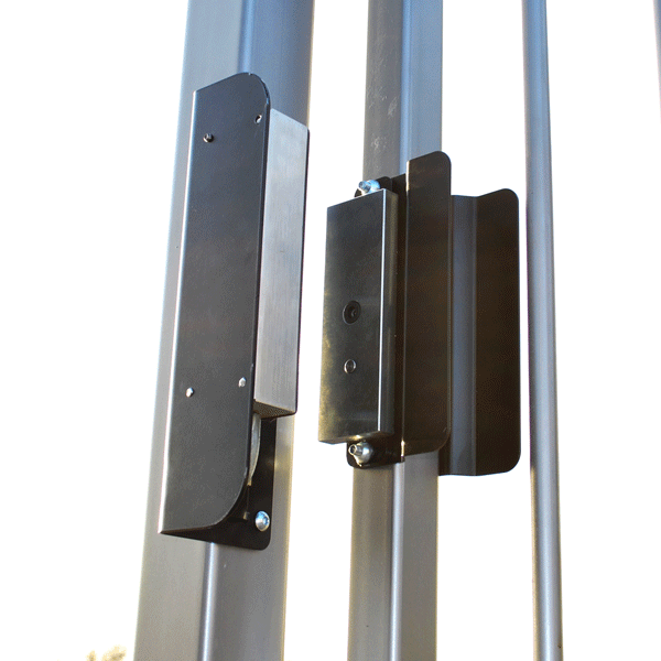 Heavy-duty magnetic locking system installed on metal gates