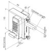 Technical drawing of double sided digital keypad lock