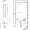 Technical drawing of narrow deadlock seen from front and from side