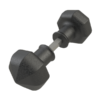 Outdoor gate handles in wrought iron. Handles have octagonal shape and are attached with square metal bar in the middle