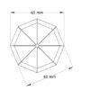 Technical drawing of the front of the octagon knob handle