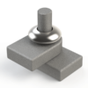 Hook and eye hinge with smooth metal security fast fix collar on top