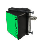 Quick exit gate lock with green push pad on inside for metal gates