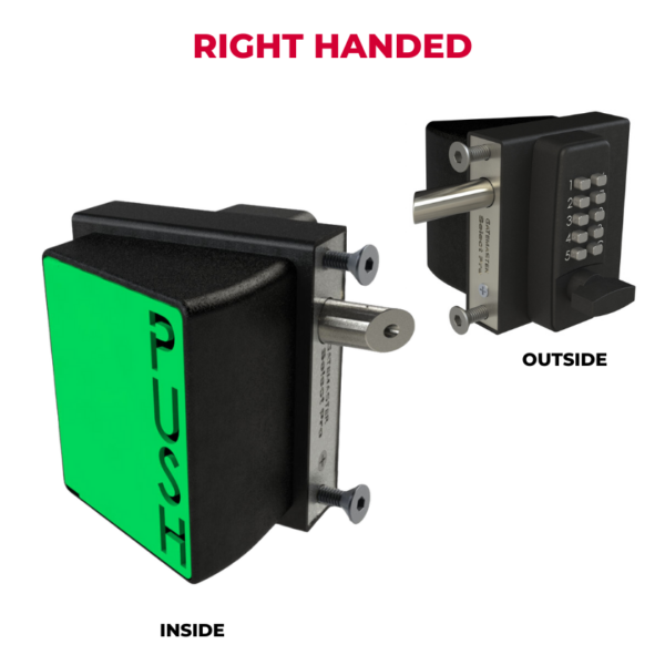 panic gate lock with digital code access right handed