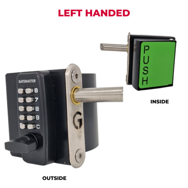 panic gate lock with digital code access left handed