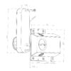 Dimensional drawing of SLDS superlatch digital lock for wooden gate