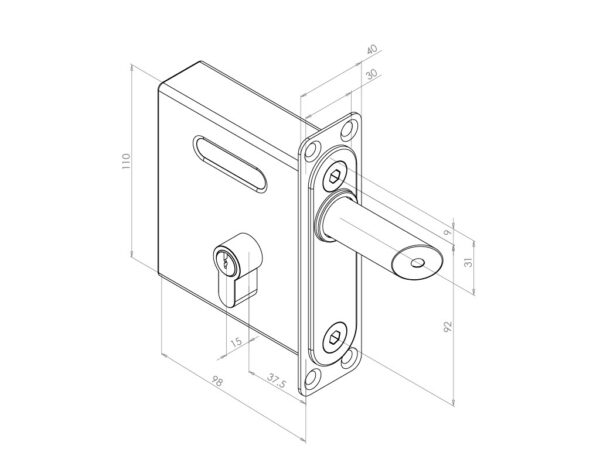 Select Pro Bolt on lock with forend - Image 5
