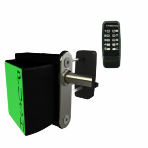 Code gate lock with green push pad