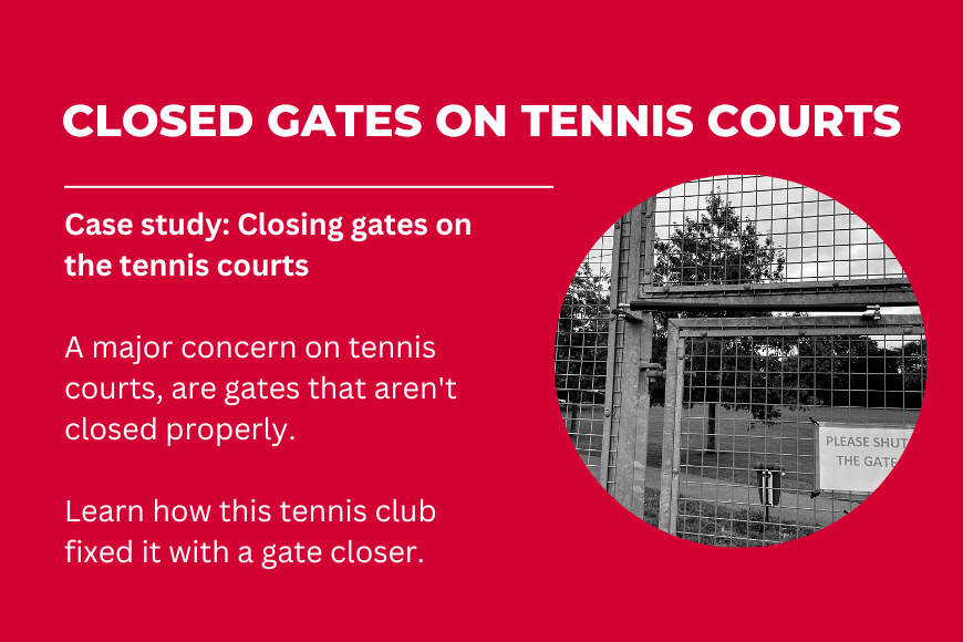 Closed gates on tennis courts