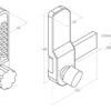 Technical drawings of keypad lock with rim deadlock