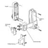 Technical drawing of single keypad lock with rim deadlock