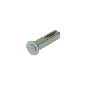 Metal pin with round end and square body with slots in the end. Single-sided 8mm bar for handles