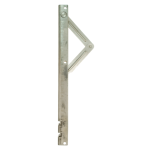 Stainless steel spring dropbolt for double gates. Spring mechanism at top half of vertical dropbolt