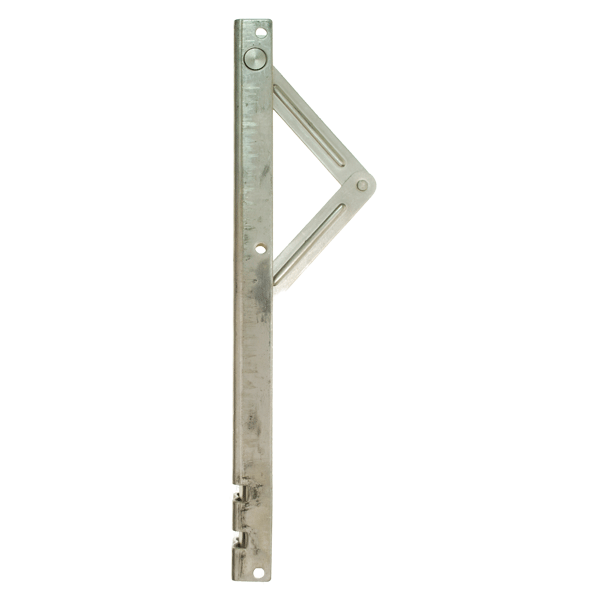 Stainless steel spring dropbolt for double gates. Spring mechanism at top half of vertical dropbolt