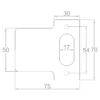 Drawing of measurements of weldable strike plate