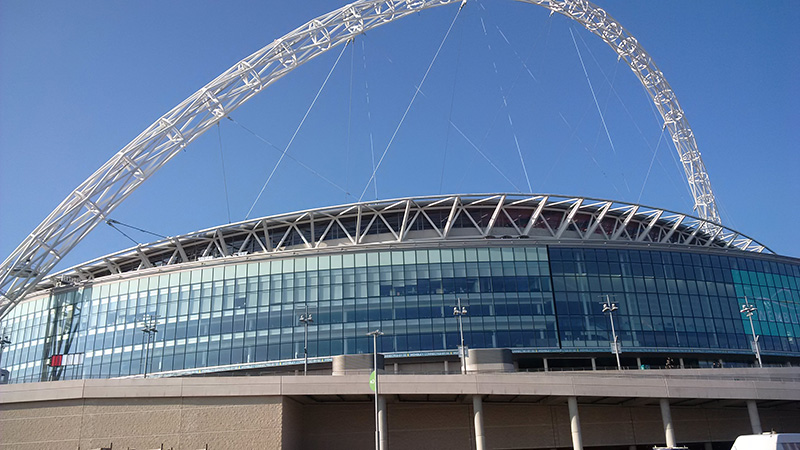 Wembley stadium seen from front