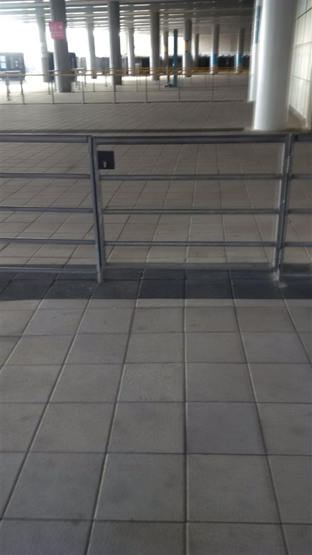 Metal gate inside Wembley stadium with bolt on gate lock with deadlock