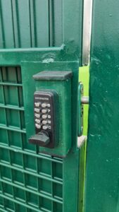 keyless digital gate lock at sports grounds