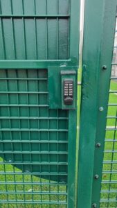 digital keypad lock at football pitches and sports grounds